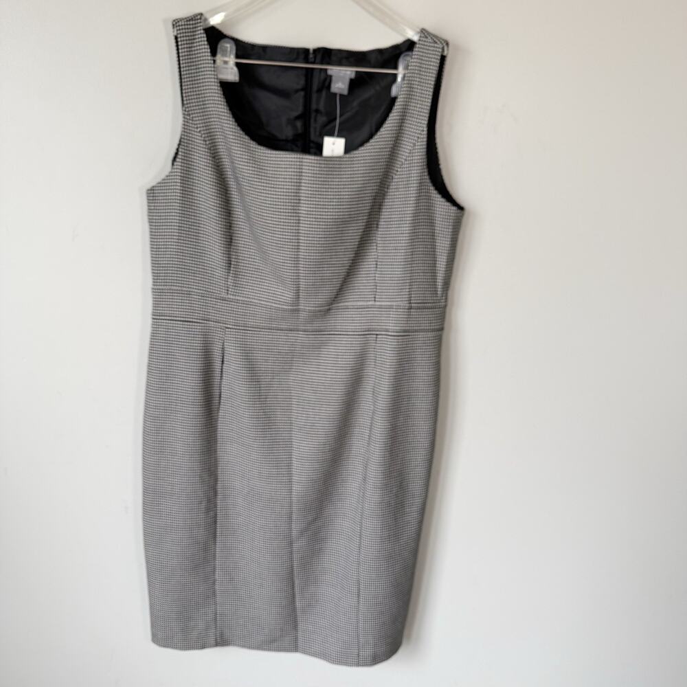 Ann Taylor Wool Blend Houndstooth Sheath Size 16 Sleeveless dress Career New - Picture 1 of 5